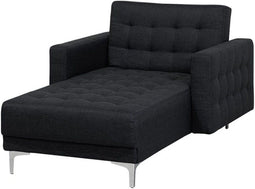 ABERDEEN - Chaise longue - Grafietgrijs - Symmetrisch - Polyester