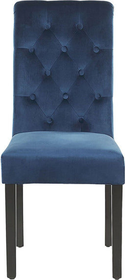 VELVA - Eetkamerstoel - Blauw - Fluweel