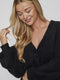 VILA VILAJULI - Oversized V-hals vest - Lange ballonmouwen - Knoopsluiting - Maat XS