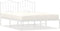 vidaXL - Bedframe - met - hoofdbord - metaal - wit - 150x200 - cm