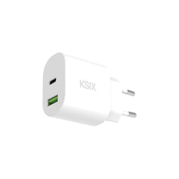 KSIX Oplader - 20 W - Power Delivery Quick Charge 3.0 - Wit