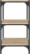 vidaXL - Boekenkast - 40x33x70,5 - cm - bewerkt - hout - en - staal - Sonoma - eiken