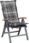 Madison - tuinkussen - hoge rug - 123x50 cm - Simon Grijs - Standenstoel