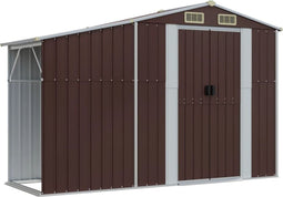 vidaXL - Tuinschuur - 277x93x179 - cm - gegalvaniseerd - staal - bruin