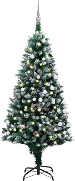 vidaXL - Kunstkerstboom - met - verlichting - kerstballen - dennenappels - 180 - c5