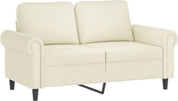 vidaXL - Tweezitsbank - 120 - cm - fluweel - crèmekleurig