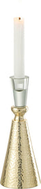 J-Line kandelaar Tape - aluminium/glas - goud/transparant - small