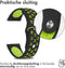 iMoshion Siliconen sport 18 mm bandje - Geschikt voor Garmin Vivoactive 4s / 3s – Garmin Venu 2s – Garmin Vivomove 3s – Fossil Gen 6 / 5e - Zwart / Lime