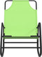 vidaXL - Ligstoel - schommelend - staal - en - textileen - groen