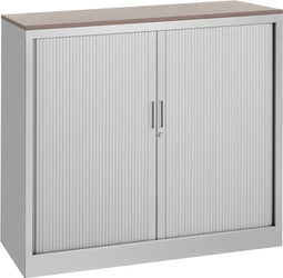 Roldeurkast 105x120x43cm bladkleur logan eiken framekleur licht grijs (ral 7035)