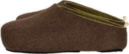 Vilten herenslof Sloping back brown Colour:Bruin/ Mosgroen Size:46.5