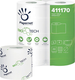 Papernet toiletpapier Bio Tech, 2-laags, 250 vellen, pak van 4 rollen