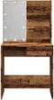 vidaXL - Kaptafel - met - LED-verlichting - 74,5x40x141 - cm - oud - houtkleurig