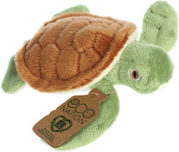 Eco Nation - Pluchen Knuffel - Mini - Schildpad - Gemaakt van gerecyclede plastic flessen - 13 cm
