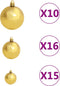 vidaXL - Kunstkerstboom - Nordmann - met - LED's - en - kerstballen - 210 - cm - groen