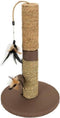 AIME Enkele krabpaal - 48 cm hoog - Met 2 veren speelgoed en anti-slip pads
