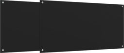 vidaXL - Spatschermen - keuken - 2 - st - 80x60 - cm - gehard - glas - zwart