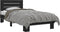 vidaXL - Bedframe - bewerkt - hout - en - metaal - zwart - 90x190 - cm