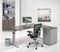 Hoogte verstelbare T-poot wingbureau Work breed 160CM diep 120CM bladkleur Speciale Kleur framekleur Wit (RAL9010) wingzijde Links