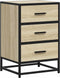 vidaXL - Nachtkastje - 40x34,5x60 - cm - bewerkt - hout - en - metaal - sonoma - eiken