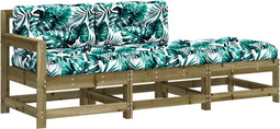 vidaXL - 3-delige - Loungeset - met - kussens - geïmpregneerd - grenenhout