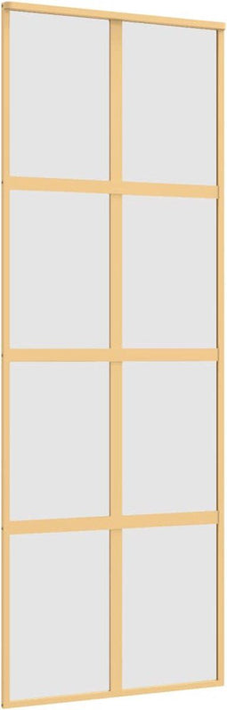 vidaXL - Schuifdeur - 76x205 - cm - mat - ESG-glas - en - aluminium - goudkleurig