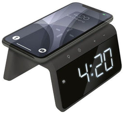 Caliber HCG019QI-SG - Digitale wekker - Draadloos opladen met USB-poort - Nachtlampje (kleur wissel)