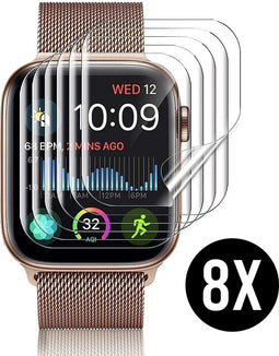 Podec Apple Watch Series 4 / 5 / 6 / SE - Screenprotector - Volledige bescherming - (8 stuks)