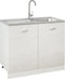 vidaXL - Gootsteen - met - afvoerset - 1000x500x155 - mm - roestvrij - staal - zilver