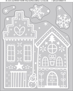 Anna's Collection - White Window Deco 28,5X34,5 cm Houses And Tree...