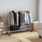 vidaXL - Kledingrek - met - schappen - en - wielen - 106x34x106,5 - cm - bamboe