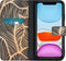 iMoshion Hoesje Geschikt voor iPhone 11 Hoesje Met Pasjeshouder - iMoshion Design Softcase Bookcase - Goud / Zwart / Golden Leaves