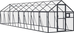 Volière 1,79x8x1,85 m aluminium antracietkleurig
