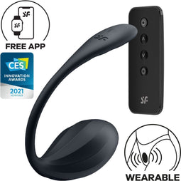 Satisfyer - Ribbed Petal - Draagbare Vibrator - Panty Vibrator - Vibrerend Eitje - Zwart