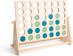 BS Toys 4 bij elkaar - Strategisch Spel vanaf 6 Jaar - Geschikt voor 2 Spelers - Groen/Blauw - 4 op een rij - Spelletjes voor kinderen - Buiten speelgoed - Buitenspel - Buiten Spellen - Tuin Speelgoed - Houten speelgoed - Gezelschapsspel