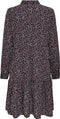 JDY JDYPIPER - L/S AOP SHIRT DRESS - Loose fit met print - Zwart met roze bloemen
