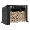 vidaXL - Haardhoutrek - met - regenhoes - 151x80,5x110,5 - cm - staal