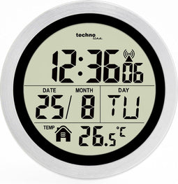Radio gestuurde badkamerklok - Wandklok met zuignappen - Thermometer - Datum - Technoline