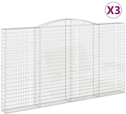 vidaXL - Schanskorven - 3 - st - gewelfd - 400x30x220/240 - cm - ijzer