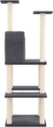 vidaXL - Kattenmeubel - met - sisal - krabpalen - 144,5 - cm - donkergrijs