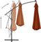 vidaXL - Zweefparasol - met - LED-verlichting - 350 - cm - terracottakleurig