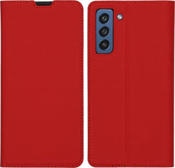 iMoshion Hoesje Geschikt voor Samsung Galaxy S21 FE Hoesje Met Pasjeshouder - iMoshion Slim Folio Bookcase - Rood