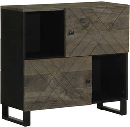 vidaXL - Dressoir - 80x33x75 - cm - massief - mangohout - zwart