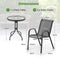 Coast 3-delige Bistroset - Ronde Tafel Ø60x70 cm met Gehard Glas & 2 Stapelbare Stoelen - Zwart