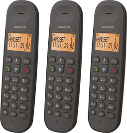 Logicom - ILOA 350 - Huistelefoon Draadloos Trio - zonder antwoordapparaat - 3 Handsets - Dect telefoon - Zwart