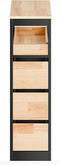 SoBuy BZR54-II-SCH - Lage badkamerkast - 4 Laden - Zwart - 65 x 23 x 82 cm