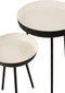 J-Line bijzettafel - metaal - zwart/wit - set van 3