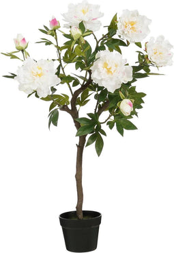 Mica Decorations Kunstbloem Peony - 40x50x96 cm - Polyester - Wit