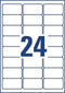 Avery L7159, Adresetiketten, Laser, Ultragrip, wit, 100 vellen, 24 per vel, 63,5 x 33,9 mm