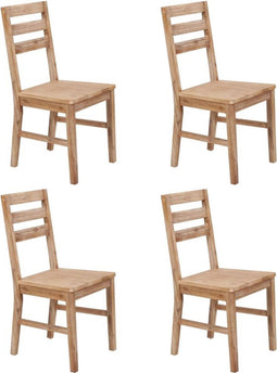 vidaXL - Eetkamerstoelen - 4 - st - massief - acaciahout